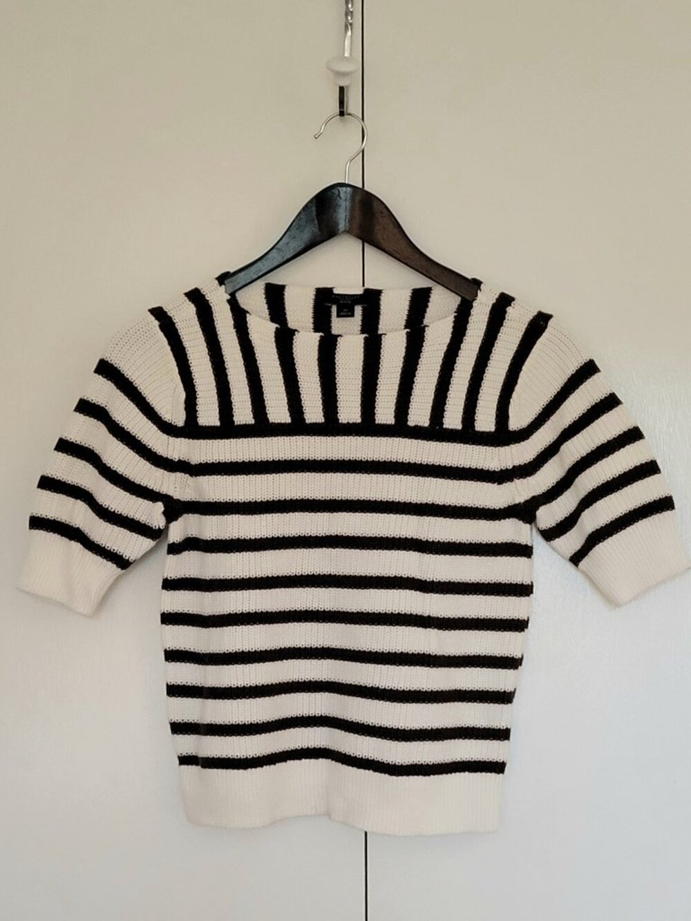 Ann Taylor - dark brown striped knit top, small petite